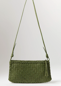 Palomba Woven Shoulder Bag in Pastoral Green