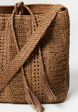 Leather Handwoven Victoria Shoulder Bag in Cork Brown